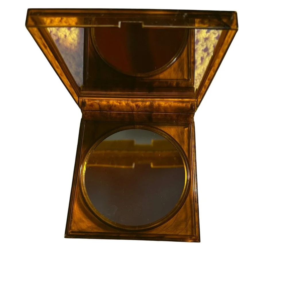 Vintage West Germany Faux Tortoise Shell Folding Compact Mirror  Magnifier